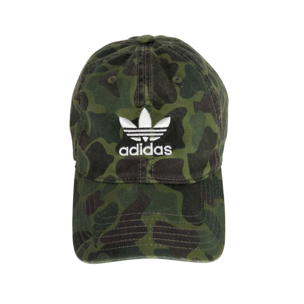 Adidas Originals Trefoil Logo Military Army Camo Strapback Cap Hat Women